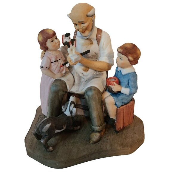 VTG Norman Rockwell Collectors Club The Toymaker 1980 Ceramic Annual Figurine - Picture 1 of 10